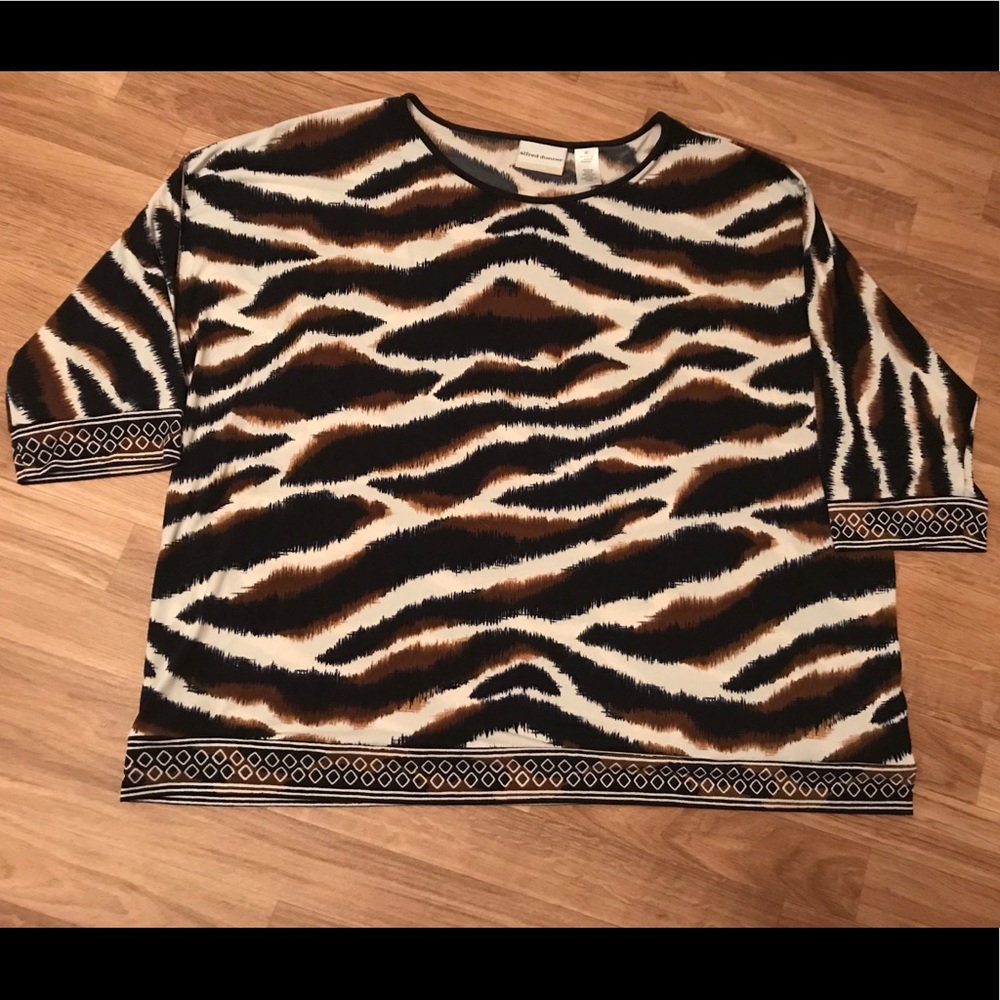 Alfred Dunner 3/4 Sleeve Plus Size 2X Top